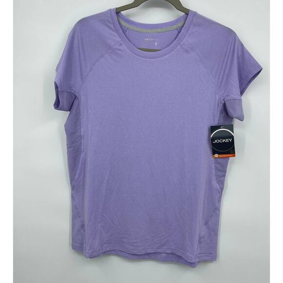 Jockey Womens Purple Crew Neck Stretch Jersey Short-Sleeve Athletic T-Shirt NEW - Picture 1 of 10